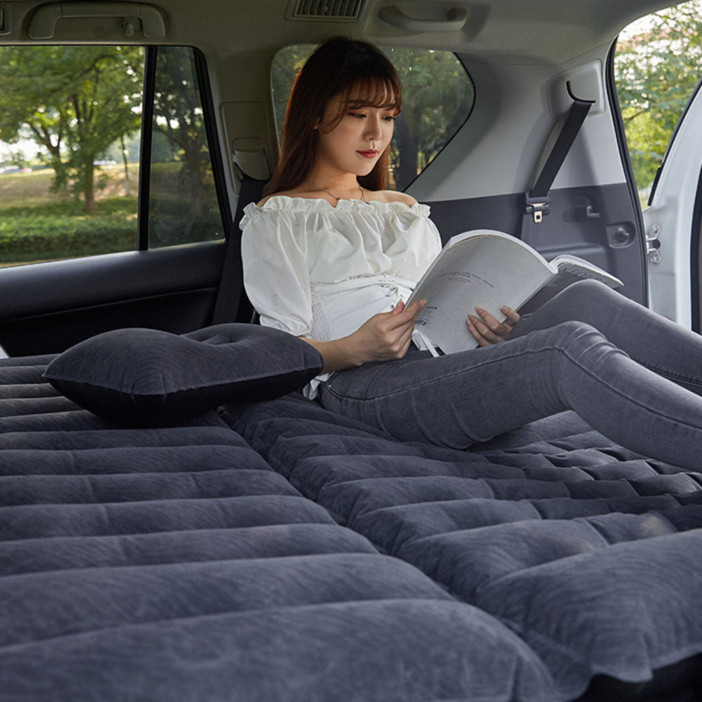 Black Inflatable Car Boot Mattress Portable Camping Air Bed Travel Sleeping Essentials