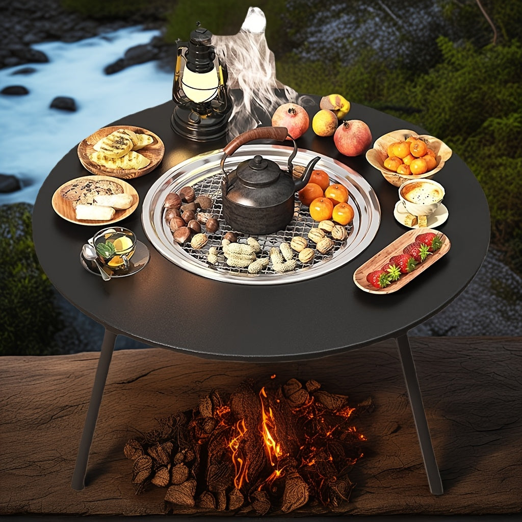 Outdoor Charcoal Grill & Tea Table Set