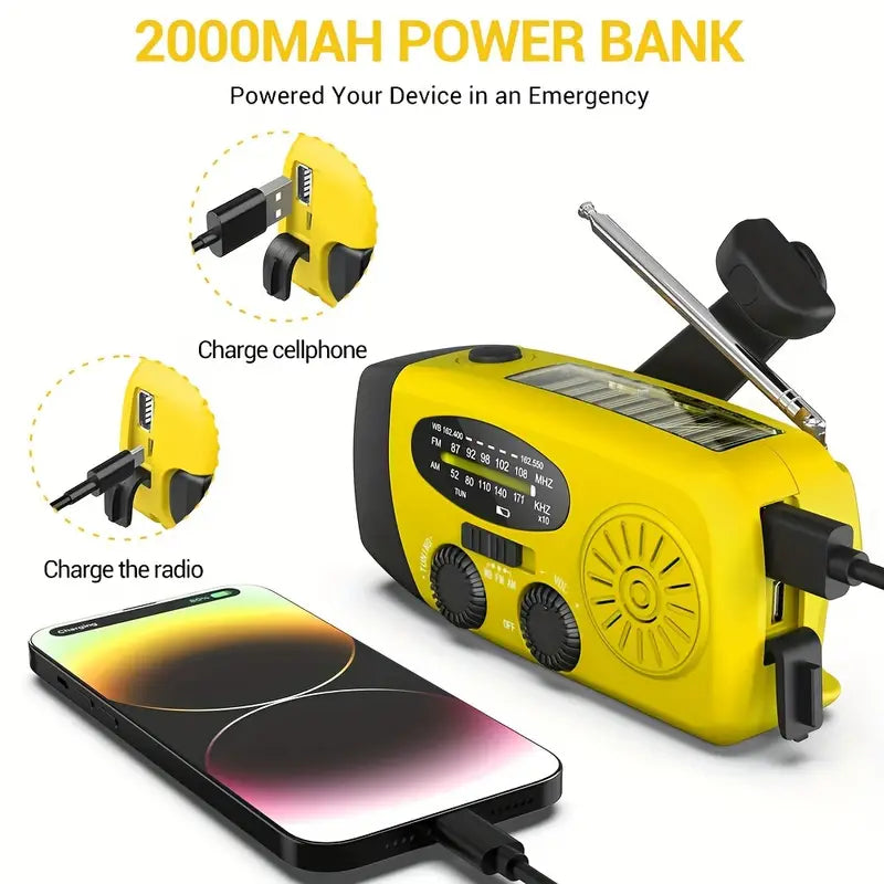 Emergency Hand Crank Radio with Power Bank Phone Charger