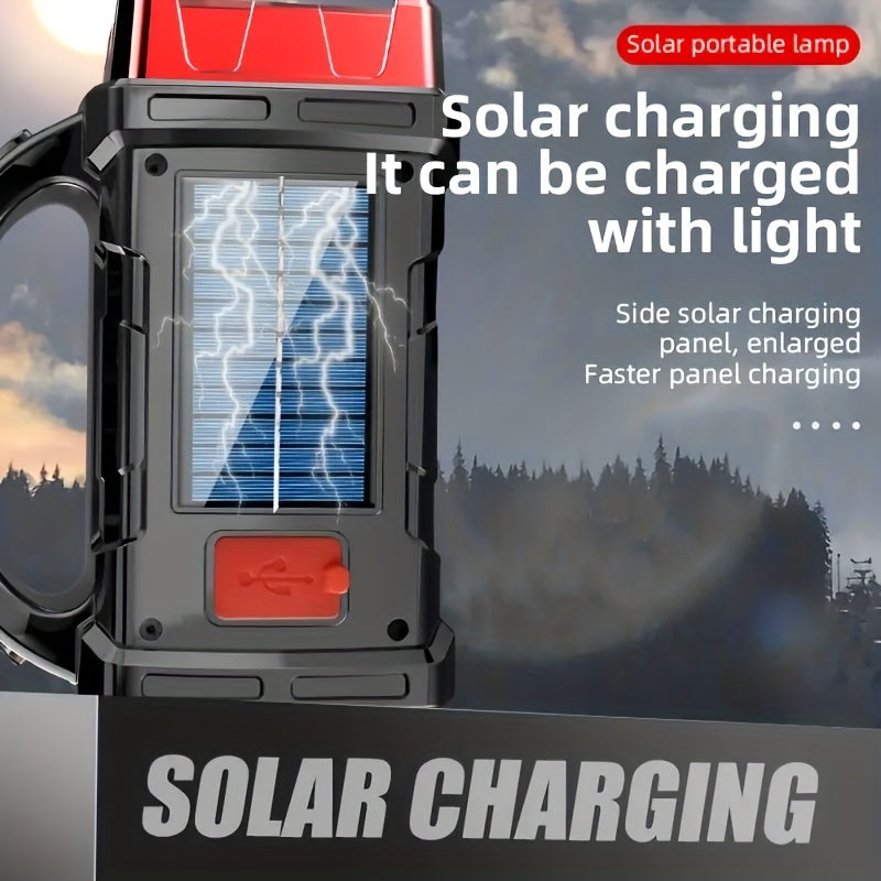 NNETM Portable LED Solar Camping Lantern Rechargeable Flashlight-4