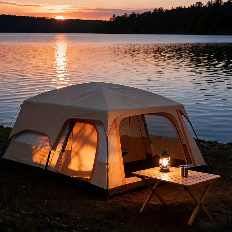 Outdoor Tent 6-12 Person Two-Bedroom Camping