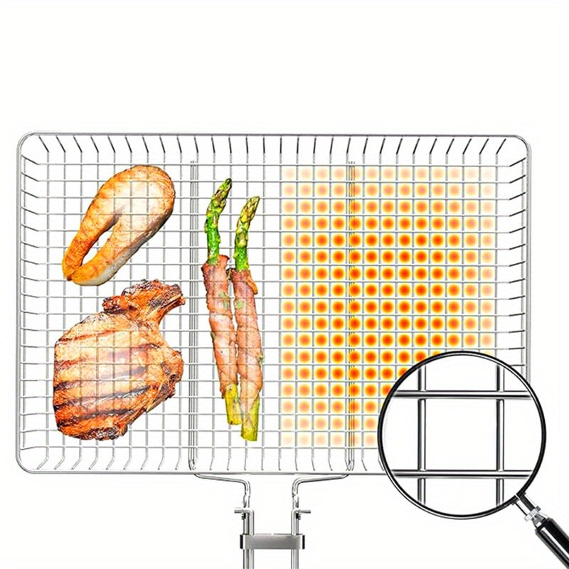 Foldable BBQ Grill Basket for Fish, Shrimp, Vegetables