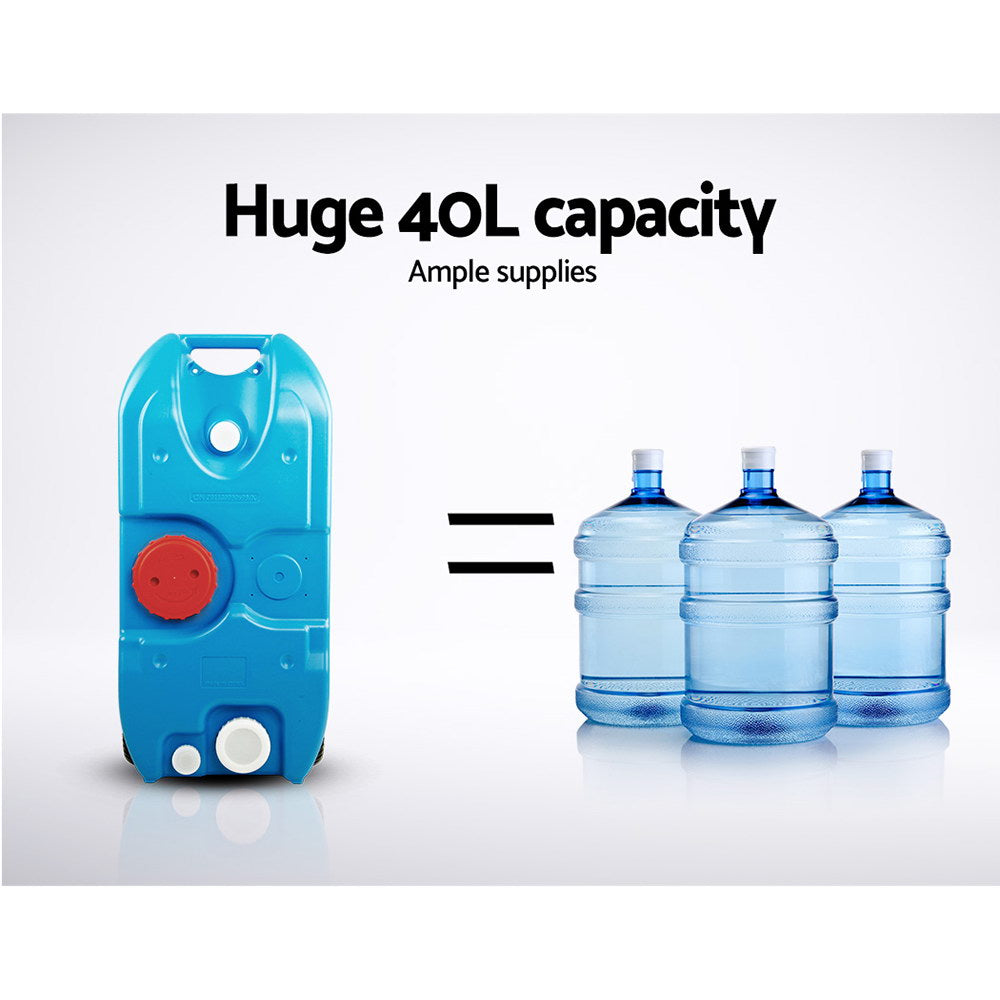 NNEDSZ 40L Portable Wheel Water Tanks Tank Camping Hiking Caravan Storage-2