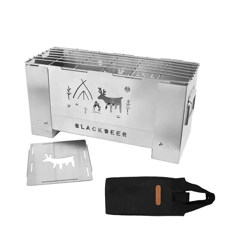 Black Deer Portable Folding Wood Stove for Camping – Compact Outdoor Grill & Fire Stove