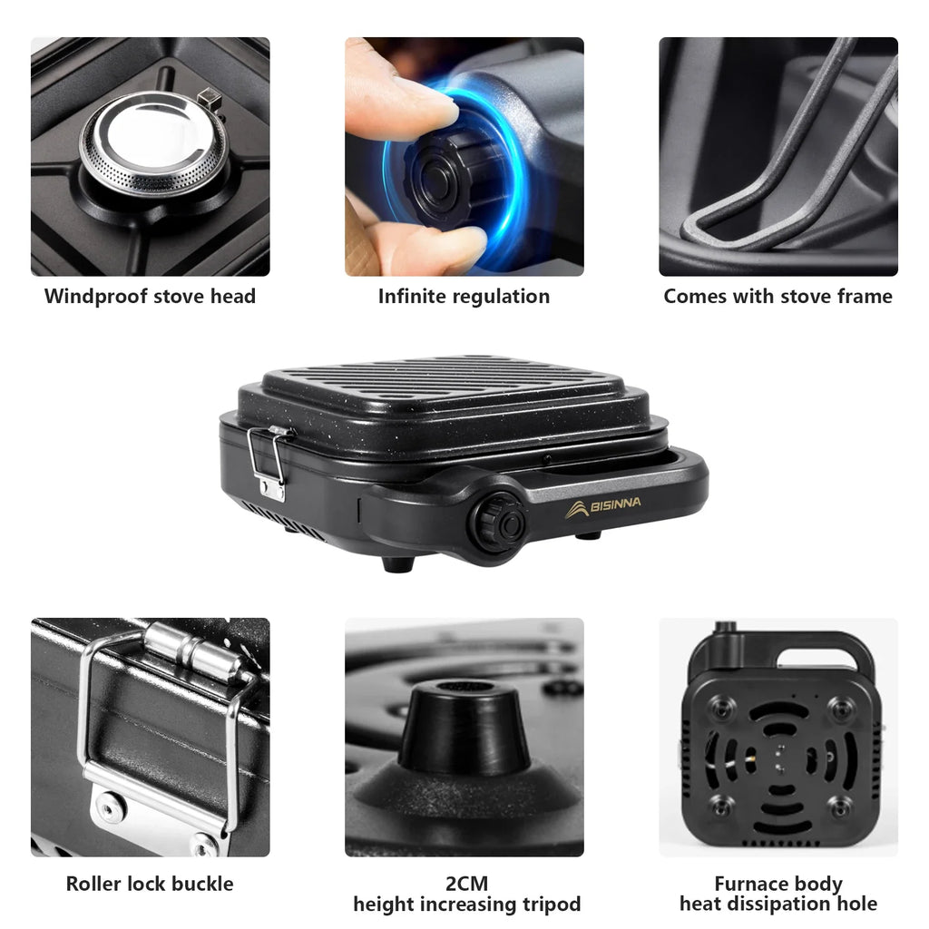 4200W Camping Gas Stove Black