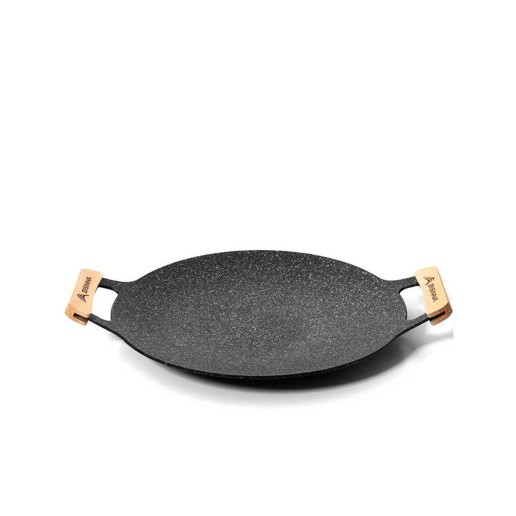 34cm Outdoor BBQ Grill Pan Non-Stick Black