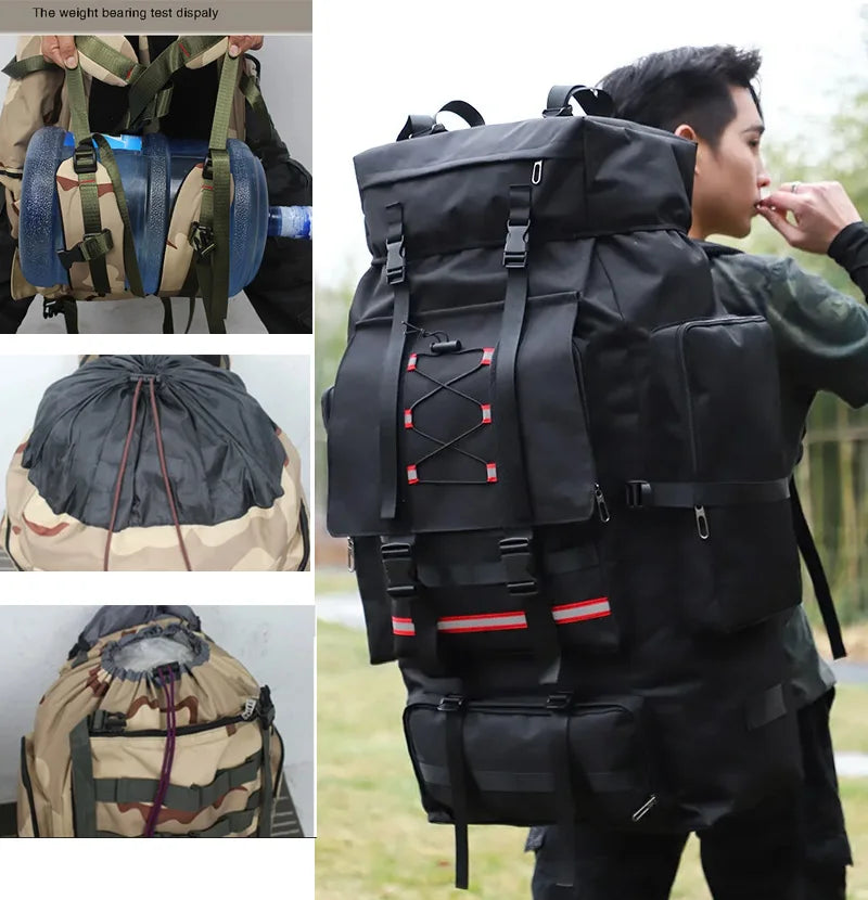 Tactical Hiking Backpack Molle Rucksack Black