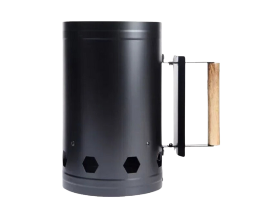 Stainless Steel BBQ Chimney Starter with Wooden Handle