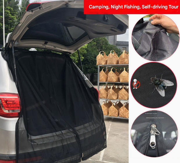 Magnetic Car Tailgate Mosquito Net - Camping and Outdoor Bug Screen