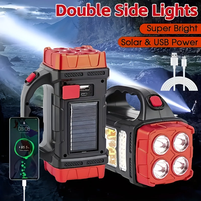 NNETM Portable LED Solar Camping Lantern Rechargeable Flashlight-2