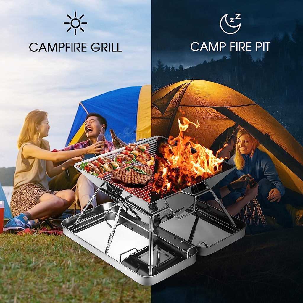 Stainless Steel Folding BBQ Grill Outdoor Cooking