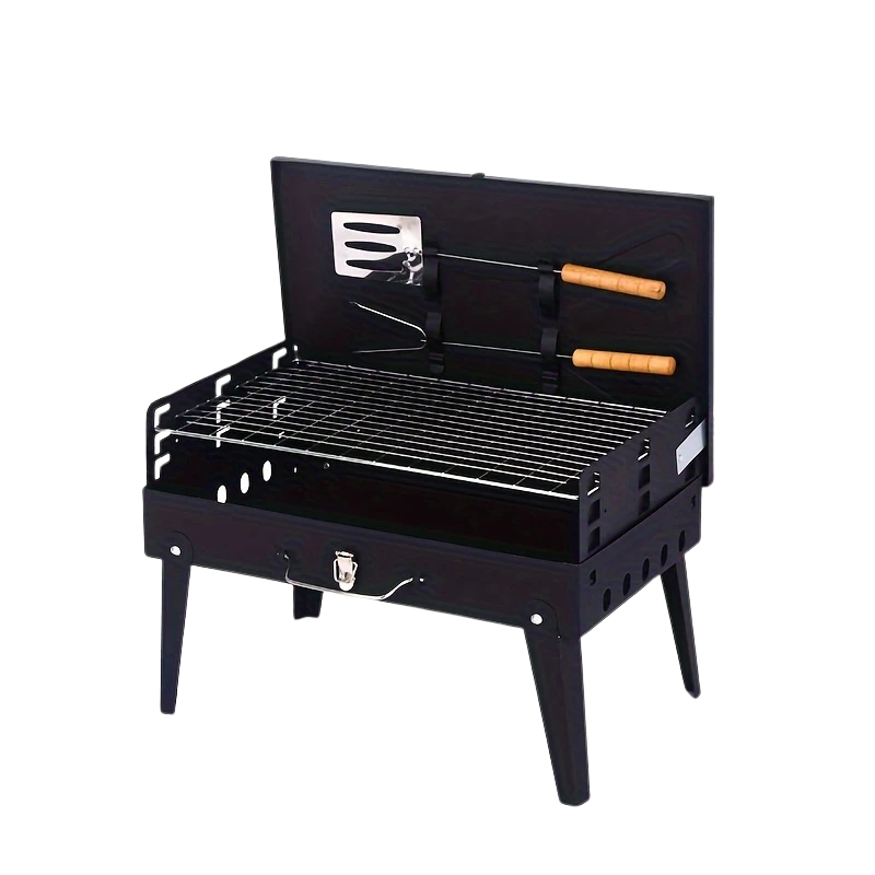 Portable Iron BBQ Grill with Tools