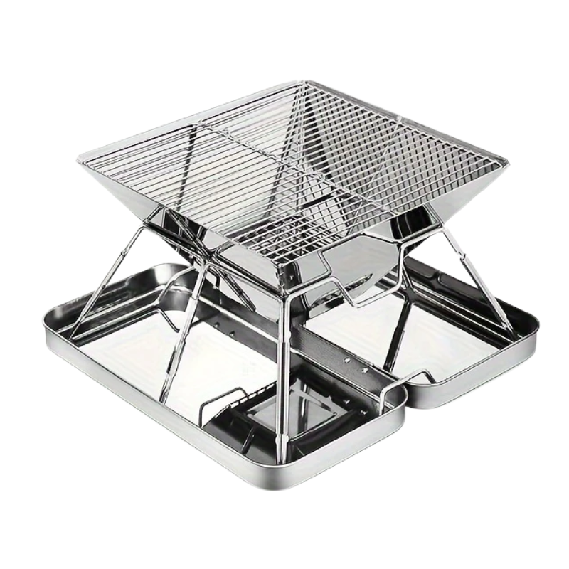 Stainless Steel Folding BBQ Grill Outdoor Cooking